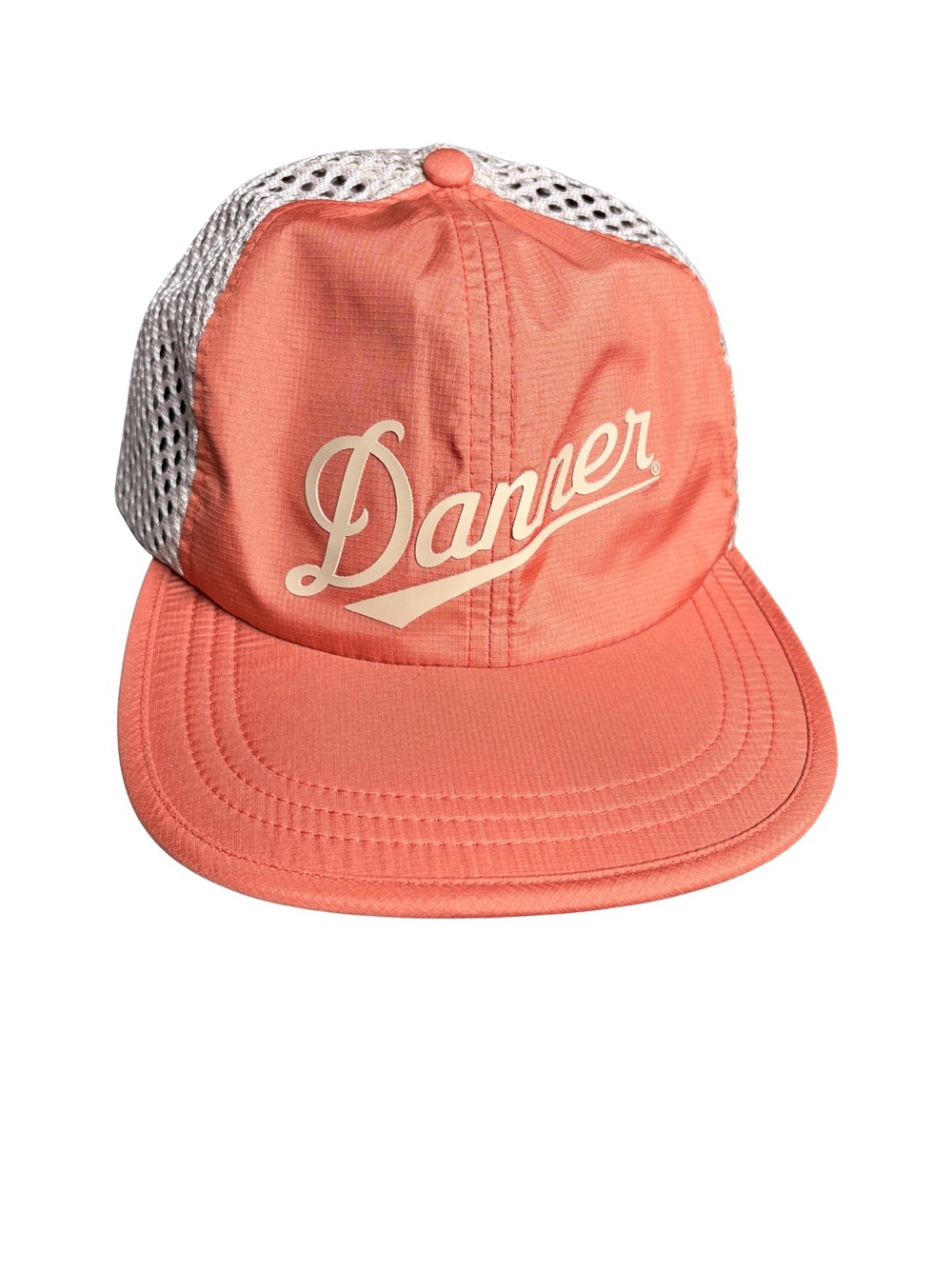 Danner Adjustable Mesh Back Trucker Baseball Cap Hat Orange/Beige One Size